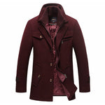 Winter Slim Fit Wool Coat Jackets Men's Casual Warm Outerwear - Atom Oracle