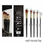 Artist Paint Brush Set 5Pcs High Quality Nylon Hair Wood Black Handle Watercolor Acrylic Oil Brush