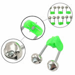 5pcs/lot Fishing Bite Alarms Fishing Rod Bell Clamp Tip Green Clip Bells ABS Fishing Accessory