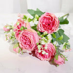 Pink Silk Peony Artificial Rose Flowers Wedding Home DIY Decor