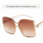 Luxury Oversize Square Sunglasses Women Big Frame Gradient Sun Glasses