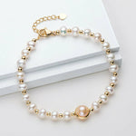 14K Gold Filled Charm Bracelet Natural Freshwater Pearl Charm Bracelet Women Jewelry