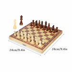 Wooden Chess Set Foldable Magnetic Large Board Portable Travel Board Game