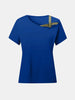 Asymmetrical Neck Short Sleeve T-Shirt for Modern Casual Outfits