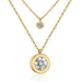 Double Pendants Necklace Fine Gold Chain Women's Fashion Jewelry