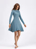 Long Sleeved High Waisted Short Knitted Dress Women's A-line Dresses