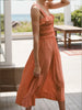 Elegant French-Inspired Beach Vacation Dress for Women with Relaxed Fit Style
