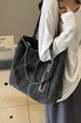 Medium Denim Tote Bag – Casual Women's Zipper Shoulder Bag