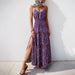 Purple V-Neck Sleeveless Maxi Dress – Tie-Back Camisole Dress