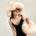 Imitation Raccoon Fur Basin Hat Warm Ball Bag Set Fur Hat Bag Sets