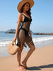 Women's Beachwear Tassel Crochet Cover-Up Top with Spaghetti Straps in Solid Color Design