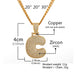A-Z Single Bubble Letters Pendant Necklaces Men Women Cubic Zircon Jewelry