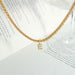 Brass Letter Pendant Necklace Inlaid with Zircon for Women’s Jewelry