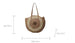 Round Straw Woven Beach Bag With Hollow Paper Rope Design And Shoulder Strap