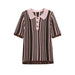 Women's Striped Knitted Co-ord Set – Top & Shorts