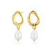 Retro Irregular Geometric Pearl Earrings for Women