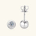 Classic Moissanite 925 Sterling Silver Round Stud Earrings for Women