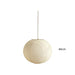 Round LED Pendant Light with Rice Paper Shade – White