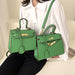 Women's PU Leather Kelly Bag in Solid Candy Colors with Shoulder Strap