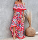 One-Shoulder Printed Long-Hem Maxi Dress for Women – European and American Style