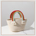 Cute Rainbow Cloud Handbag Handmade Cotton Thread Woven Bag for Beach Vacations