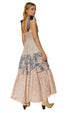 Women's Strapless Backless Camisole Dress with Retro Printed Long Skirt
