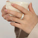 Zircon Ring for Women Titanium Steel Inlaid Elegant Minimal Statement Ring