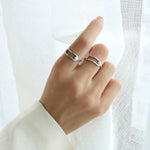 Women's Geometric Pearl Ring – Titanium Steel with PVD Gold Plating