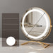 Round Black Dressing Table Makeup Mirror with Desktop LED Light
