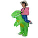 Kids Adult Inflatable Funny Cute Cartoon Dinosaur Rider Party Costume