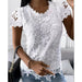 Women's Short Sleeve Lace Shirt Top For Elegant Summer Wear