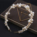 Handmade Twisted Pearl Bead Headband with Soft Chain Design