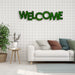 WELCOME Metal Wall Art – Moss-Textured Decorative Sign