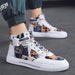 Men’s Black High-Top Trend Sneakers – Casual Sports Shoes