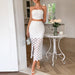 Two-Piece Strapless Vest and Hip-Hugging Skirt Set for Women