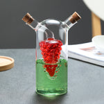 Dual-Layer Glass Kitchen Oil and Vinegar Bottle with Sealed Design