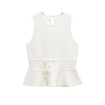 Short T-Shirt Top with Bow Detail and Skirt Style Hem – Casual Fit for Women
