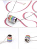 Colorful Circle Pendant Necklace - Silver Chain Jewelry with Titanium Steel Design