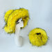 Imitation Raccoon Fur Basin Hat Warm Ball Bag Set Fur Hat Bag Sets