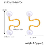 Titanium Steel Imitation Pearl Open Cuff Earrings for Modern Women