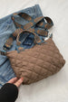 Bubble Textured Handbag with Adjustable Printed Strap – Spacious Structured Shoulder Bag