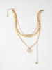 Metal Medallion Pendant Necklace - Multi-Layer Stacking Jewelry for Women Clavicle Chain