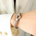 Women's Titanium Steel Bracelet with Delicate Cutout Heart Detailing