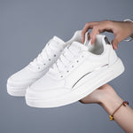 Sleek White Anti-Slip Board Shoes for Women with Flat Bottom and Comfortable All-Day Wear