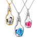 Women's Wish Bottle Crystal Heart Pendant Necklace Jewelry