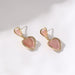 Minimalist Pink Heart Cat's Eye Stone Earrings Women's Jewelry