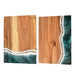 Resin and Acacia Wood Kitchen Cutting Board with Artistic Wave Design