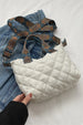 Bubble Textured Handbag with Adjustable Printed Strap – Spacious Structured Shoulder Bag