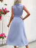 Women's New Style Mid-Length Solid Color Sleeveless Shirt Dress