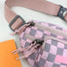 Checkered Nylon Crossbody Bag – Adjustable Strap Travel Bag